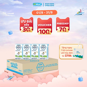 Sữa Tiệt Trùng Ít Đường VPMilk Grow+ Hộp 110ml (Thùng 48 Hộp)