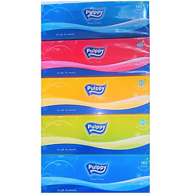 Combo 5 hộp khăn giấy Pulppy ( 180 tờ / hộp )