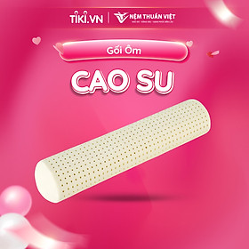 Gối Ôm Cao Su Thiên Nhiên Thuần Việt - Siêu Êm Ái, Kháng Khuẩn, Kháng Nấm Mốc - KT 20x100cm - 1 gối