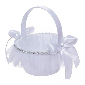 2xWedding Flower Basket Candy Storage Sweet Symbol Decoration Bowknot  Diamond
