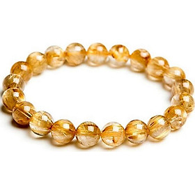 Lắc tay nữ thạch anh tóc vàng tự nhiên cao cấp 9mm