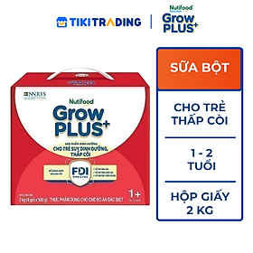 Sữa bột Nutifood GrowPLUS+ Suy Dinh Dưỡng (Đỏ) 1+ Hộp Giấy 2 KG