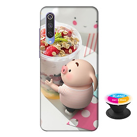 Ốp lưng nhựa dẻo dành cho Xiaomi Mi 9 in hình Heo Con Trà Sữa - Tặng Popsocket in logo iCase - Hàng Chính Hãng