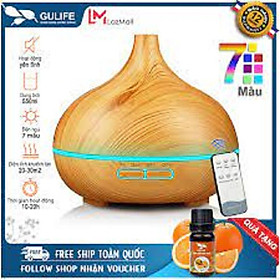 Mua Máy khuếch tán tinh dầu  MKT1801 Cổ Cao vân gỗ  dung tích 550ML  có điều khiển  đèn led 7 màu  bảo hành 3 tháng