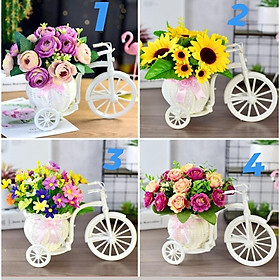 Mua Giỏ hoa gắn xe đạp để bàn  kệ tủ trang trí độc đáo  xe đạp hoa hướng dương (nhiều mẫu)
