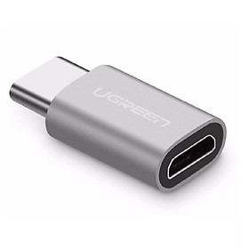 Đầu chuyển đổi USB-C dương Sang Micro USB âm Vỏ nhôm màu Xám Ugreen TC30511US189 Hàng chính hãng.