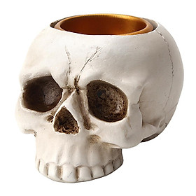 Hình ảnh Human Skull Candle Holder Candlestick for Halloween Decor