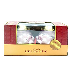 Bộ nến LIÊN HOA ĐĂNG - Hộp 2 hũ nến thơm hình hoa sen Lucky Prayer LUC6088 (Lựa chọn màu)