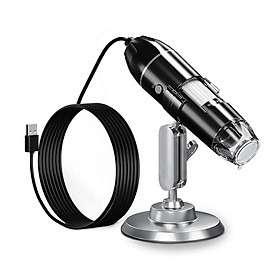 300000 Pixels 1000X USB Connection Portable Digital Microscope Photo Video Modes Multi-function Microscope 360° Bracket 8 LED Adjustable Fill-light for Daily Observation