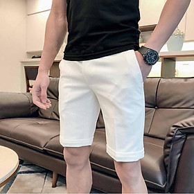 Quần short trắng kaki nam thời trang tết xuân 2021