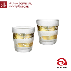 Aderia - Gold Ichimonji - Bộ ly thủy tinh - 0.34L - 2 cái