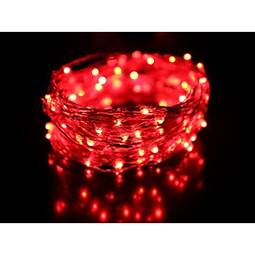 Đèn led đom đóm fairy light dây đồng trang trí decor phòng, cắm trại tạo không gian cổ tích lãng mạn - Nguồn hộp pin tiểu AA - 5M Đỏ
