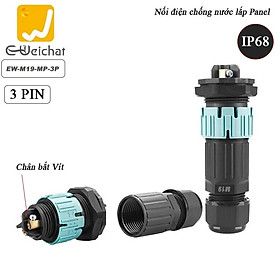 Đầu cút nối điện chống nước IP68 lắp panel hộp kỹ thuật 3,4,5 pin E-Weichat EW-M19-MP