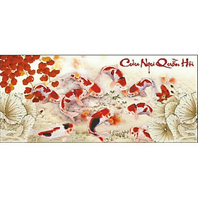 Mua tranh thêu chữ thập CỬU NGƯ QUẦN HỘI - CHƯA THÊU