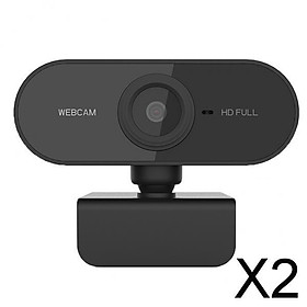 2xSmart Rotatable HD Webcam PC Desktop Laptop Plug & Play Web Camera Cam