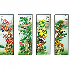 Tranh đính đá TỨ QUÝ - chưa đính (146 × 100 cm)