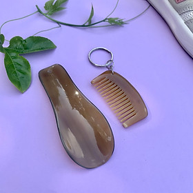Mua Combo móc treo chìa khoá đón gót giày và lược mini bằng sừng (OTH021) Treo túi xách/ chùm chìa khoá