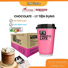 Thùng 12 ly đồ uống It's Cup (Trà sữa Teh Tarik, Cà phê Cappuccino và Chocolate hòa tan)