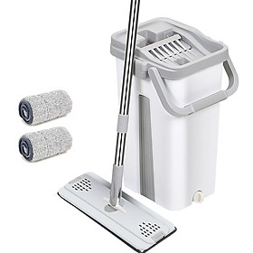 Mua BỘ LAU NHÀ THÔNG MINH TỰ VẮT BLNRE hai ngăn vắt và giặt  xả nước tiện lợi ở đáy thùng  bông lau tĩnh điện MICRO FIBER 33cm có hai đầu móc chắc chắn  nắp thùng dễ tháo rời vệ sinh