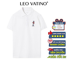 Áo thun polo nam POLOSHIRT Thêu gấu chất CVC cotton cá sấu co giãn cổ bẻ tay ngắn lỡ PLS07 - Leo Vatino - XL 