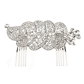 Rhinestone Leaf Pattern Hair Comb Wedding Bridal Hair Clip Headpieces - Phụ kiện thời trang khác Rhinestone Leaf Pattern Hair Comb Wedding Bridal Hair Clip Headpieces - Phụ kiện thời trang khác