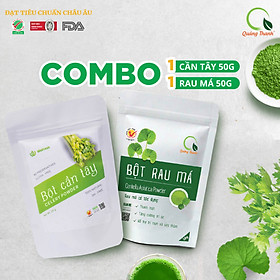 [CHÍNH HÃNG] Combo Bột Cần Tây và Bột Rau Má - Mát gan, detox, giảm mụn, giảm cân, giải nhiệt cơ thể, Hỗ trợ giảm cân, giảm mỡ bụng, giảm gút - Gói 50gr