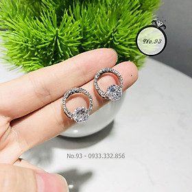 HOA TAI BẠC 925 MẪU MỚI NHẤT TRANG SỨC NO.93 KHUYÊN TAI TRÒN BÔNG TAI CHO NỮ