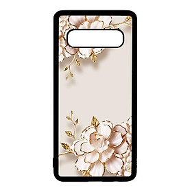 Ốp lưng điện thoại dành cho Samsung S10 Plus Tranh Hoa Nền Trắng