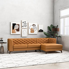 Sofa da phòng khách góc L MSF09 Juno Sofa thiết kế tân cổ điển