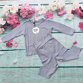 Bộ Minky Mom thun lạnh dài tay quần cạp cao mềm mịn mát cho bé SIZE 5-18kg