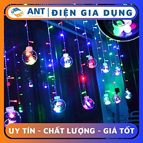 Dây đèn LED rèm chớp tắt đủ màu 12 quả banh 138 LED