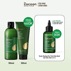 SPECIAL COMBO gội xả bưởi không sulfate giảm gãy rụng tóc Cocoon (tặng 1 nước dưỡng tóc tinh dầu bưởi Cocoon 140ml)