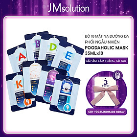 Combo 10 Mặt Nạ Mix Dưỡng Da Toàn Diện Foodaholic Mask 23gx10 - Tặng Kèm Cột Tóc Nơ BERAV Handmade Annie Ribbon Giao Màu Ngẫu Nhiên