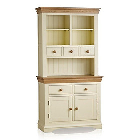 Mua Tủ Chén Cao Country Cottage Gỗ Sồi Loại Nhỏ Ibie DSCTSCOUO - Trắng (100 x 42 cm)