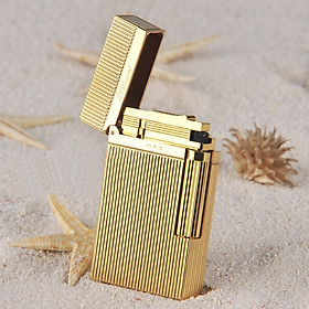 Mua Vỏ Hột Quẹt Bật Lửa Upon D68V Họa Tiết Kẻ Dọc Màu Vàng - Dùng Gas Cao Cấp