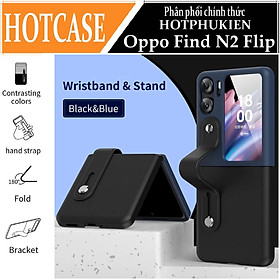 Ốp lưng đai đeo hand trap chống sốc cho Oppo Find N2 Flip hiệu HOTCASE Wristband Stand Phone Case - chất liệu cao cấp, thiết kế thời trang sang trọng có đai đeo tay an toàn - Hàng nhập khẩu