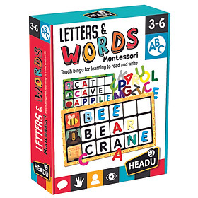 LETTERS& WORDS MONTESSORI - Bộ thẻ chơi Bingo giúp phát triển khả năng đọc và viết tự nhiên cho trẻ từ 3-6 tuổi