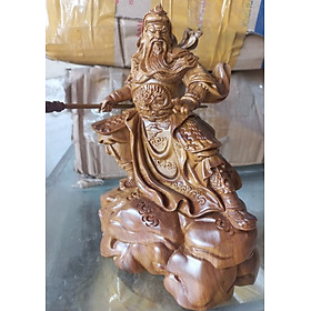 Mua TƯỢNG QUAN CÔNG MÚA VÕ BẰNG GỖ BÁCH XANH THƠM NỨC KT CAO 20×15×8CM