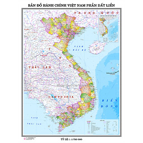 Hành chính Việt Nam phần đất liền khổ A0 (84x113cm)
