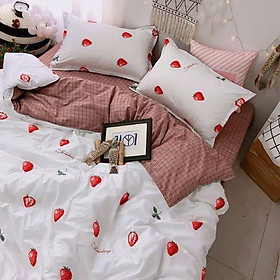 Bộ Chăn Ga Gối Cotton Poly Nhập Khẩu-Hoa Trắng Nền Than mẫu mới 2019
