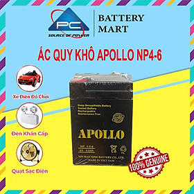 Ắc Quy Apollo NP4-6 6V-4AH, Bình ắc quy khô 6V cho xe điện trẻ em ,đèn khẩn cấp, quạt sạc