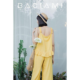 Baciami-Bộ Áo 2 Dây Quần Lửng Phôm Rộng
