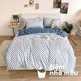 Bộ Chăn Ga Gối Cotton 3Dm6/m8/2m-Tiệm Nhà MêuSet 4 Món Poly 2 vỏ gối, vỏ chăn, drap Siêu Xinh Bedding - Decor Hàn Quốc