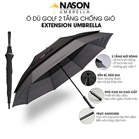 Ô dù Golf 2 tầng mở rộng Nason Umbrella Extension thiết kế độc đáo, 23 inch khi đóng, 27 inch khi mở, chống gió cấp 7