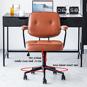 Mua Ghế xoay văn phòng ngồi làm việc khung kim loại Ghế văn phòng tựa lưng đệm êm ái bọc vải da nano hàng chính hãng