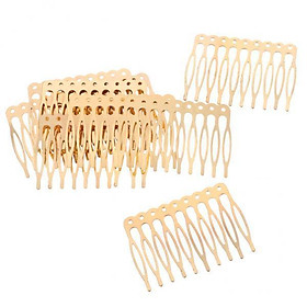 6X Vintage Blank Metal Hair Comb for Bridal Hair Accessories DIY 5.6cm Gold