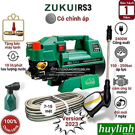 Mua Máy xịt rửa xe chỉnh áp Zukui RS3 - Công Suất 2400W - Tặng béc rửa máy lạnh  điều hoà + thân nối - Hàng chính hãng