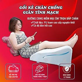 Mua Gối kê chân chống giãn tĩnh mạch YOROKOBI cao 28cm dành cho người đau nhức chân  tiểu đường  tê bì  vọp bẻ  kiến bò  mẹ bầu phù chân tích nước - hàng thương hiệu- XANH THAN