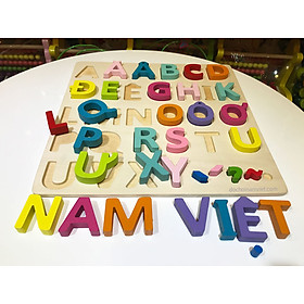 Bảng chữ Tiếng Việt Hoa nổi bằng gỗ lớn