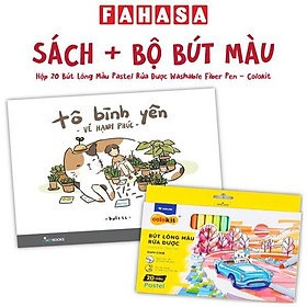 Combo Sách Tô Bình Yên Vẽ Hạnh Phúc + Hộp 20 Bút Lông Màu Pastel Rửa Được Washable Fiber Pen - Colokit SWM-C008